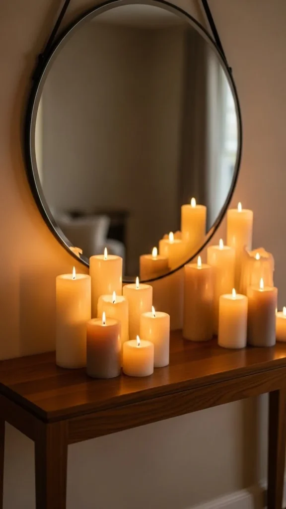 Candle Glow Mirror Setup