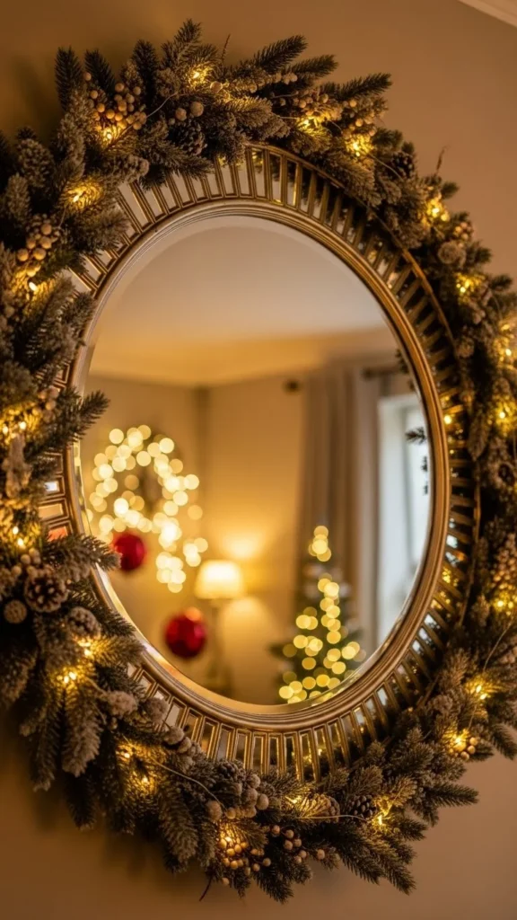 Christmas mirror styling