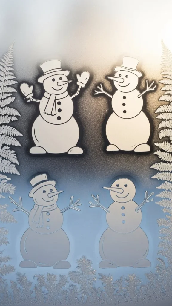 Frosted Snowman Window Clings