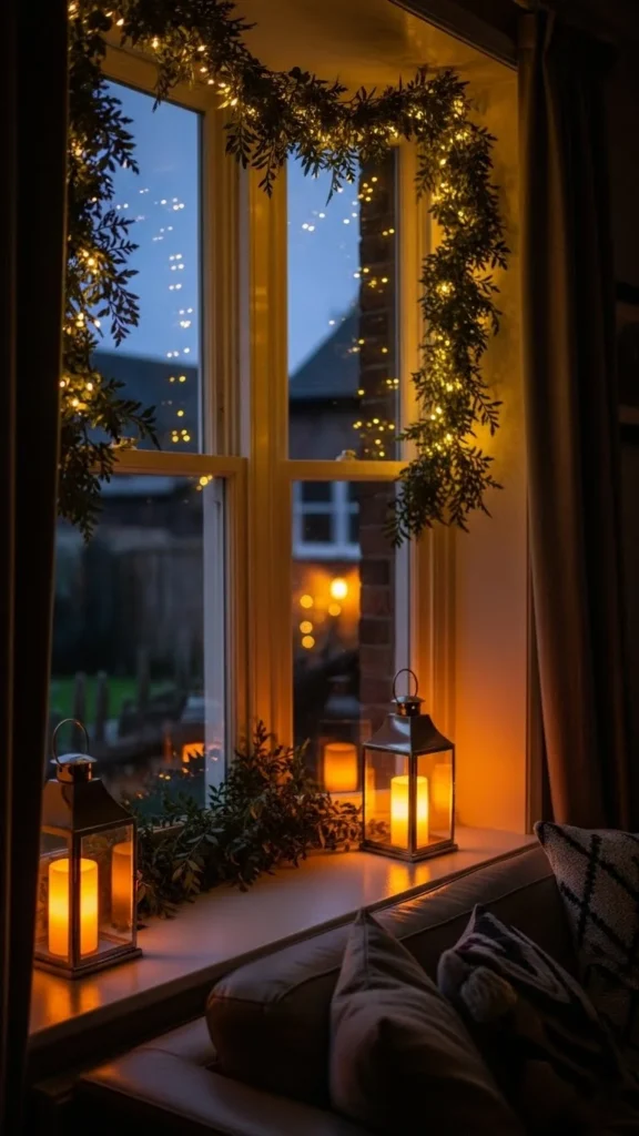 How to decorate Christmas bay windows