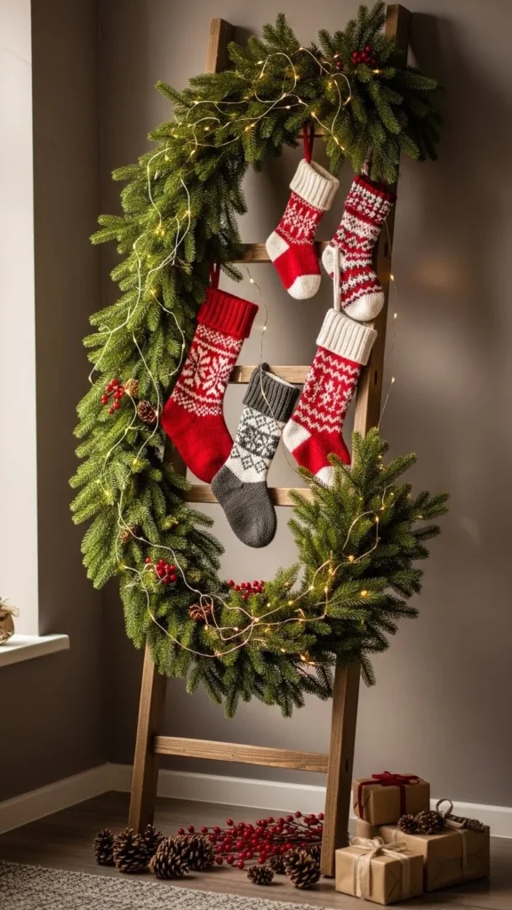 How to decorate Christmas ladders