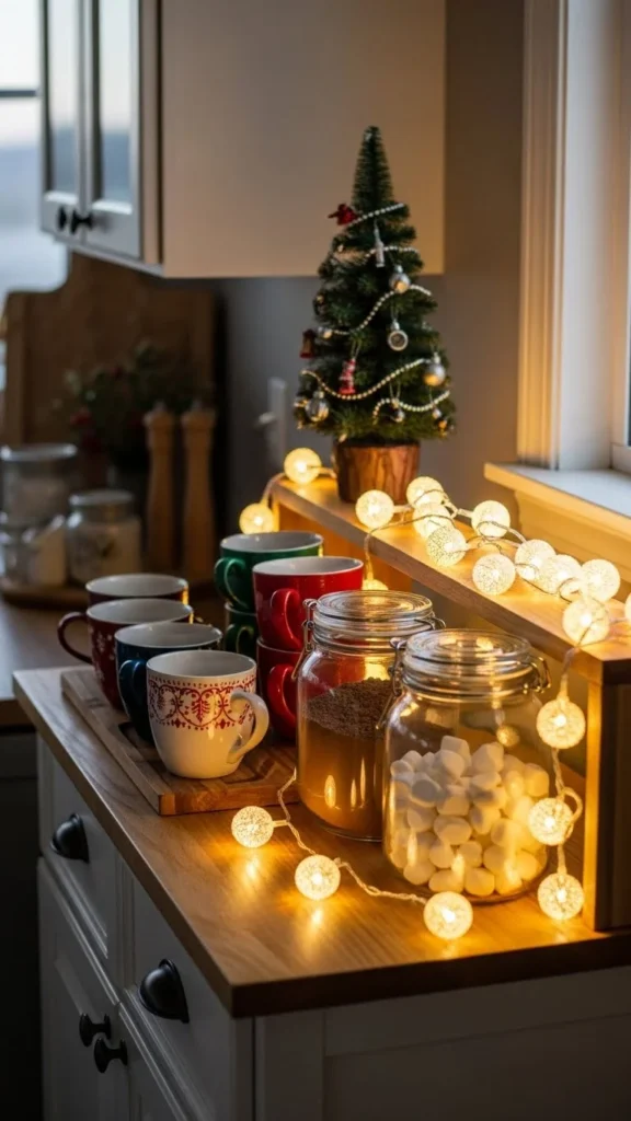 How to decorate a Christmas coffee station