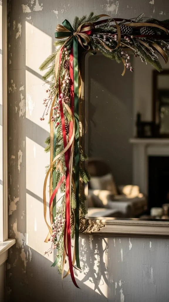 Ribbon-Draped Mirror Corners