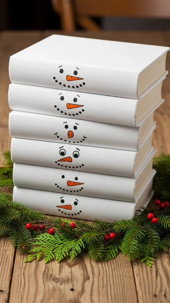 Snowman Book Stack Display