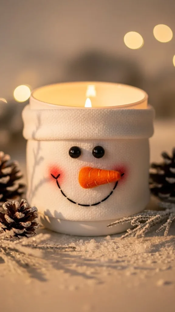 Snowman Candle Jar Wraps