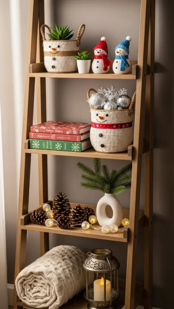 Snowman Ladder Shelf Display