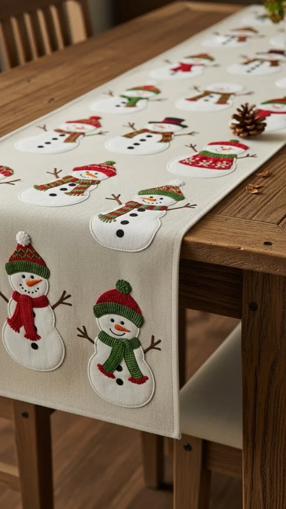 Snowman Table Runner