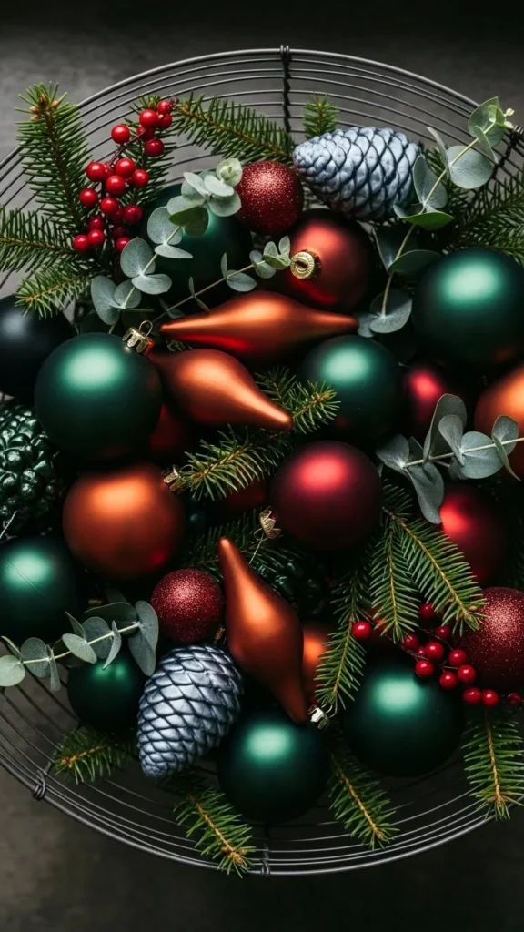 Wire Ornament Bowl Centerpiece