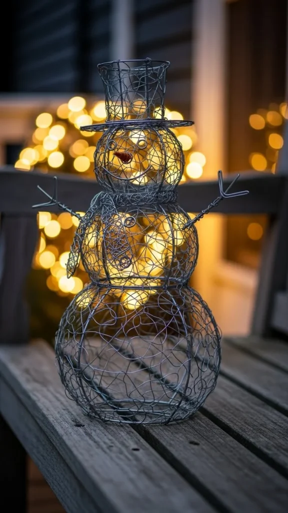Wire Snowman Silhouette