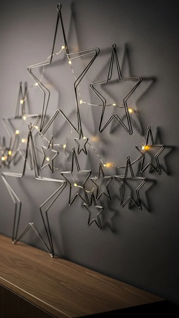 Wire Star Wall Cluster
