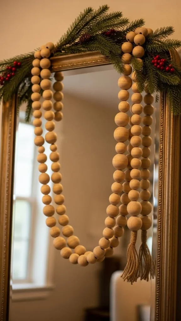 Wooden Bead Garland Drape