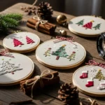 Cute Christmas Embroidery Decor Ideas That Add Soft Texture