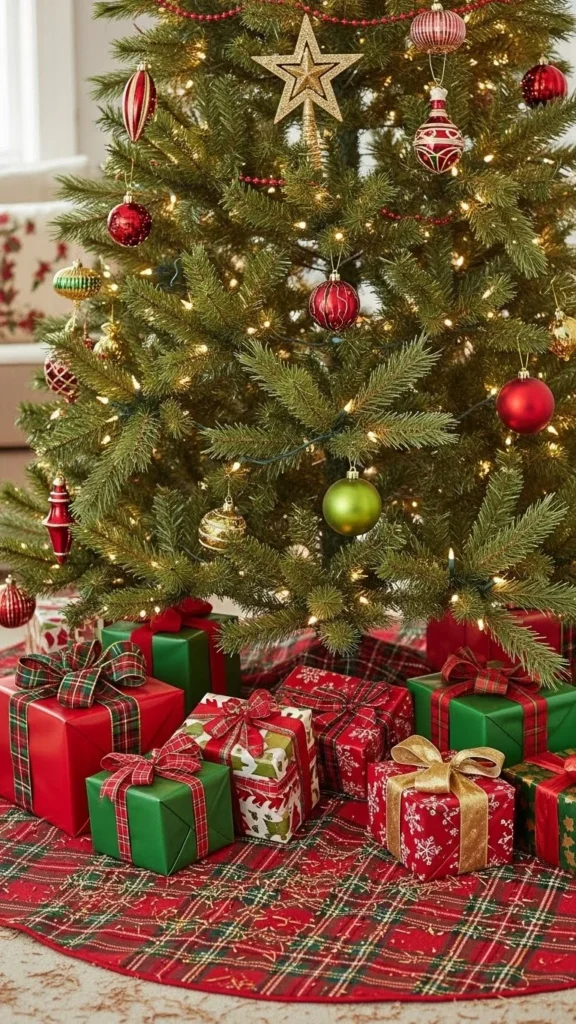 A Plaid Tree Skirt for a Classic Base