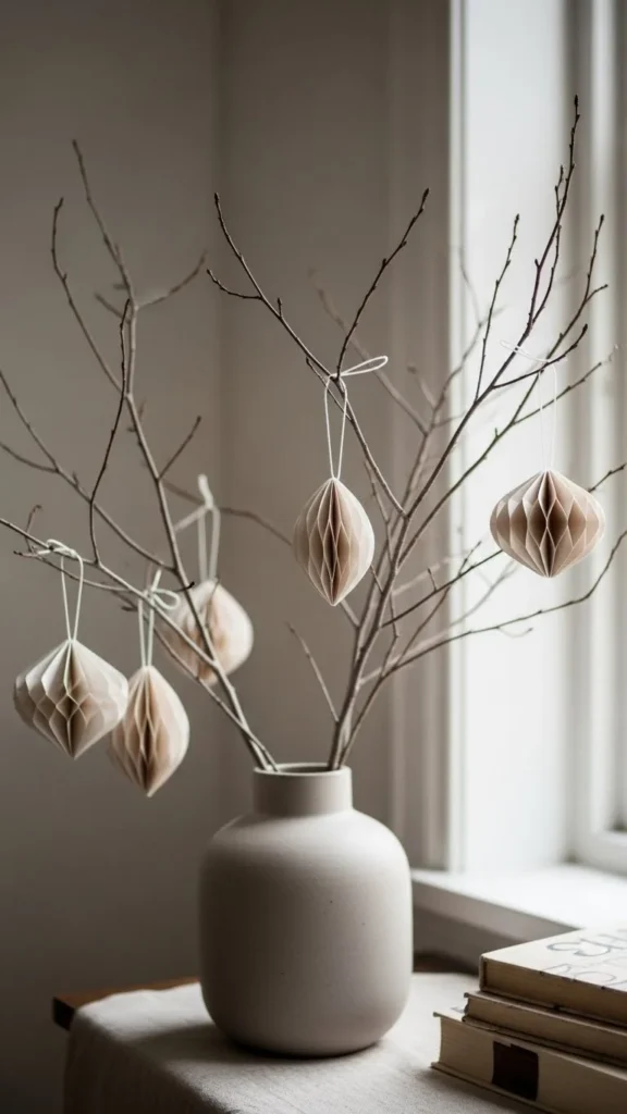 Bare Branches with Paper Ornaments