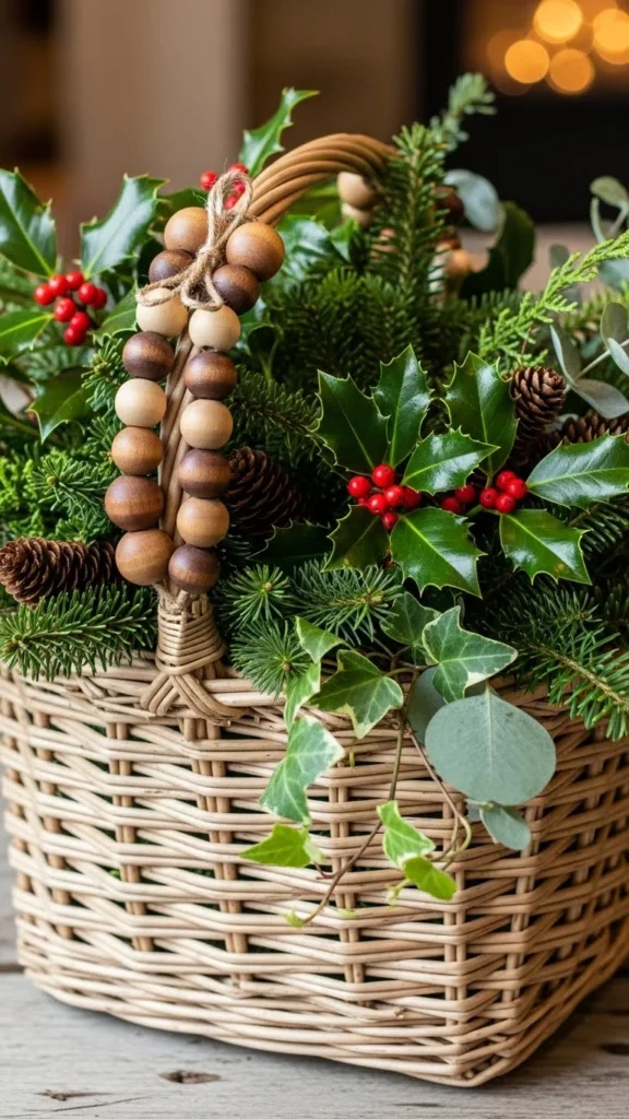 Beaded Handles for Christmas Baskets