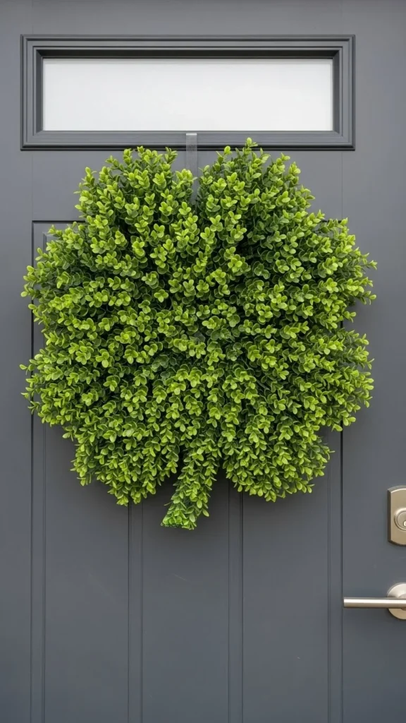 Boxwood-Style Shamrock Wreath
