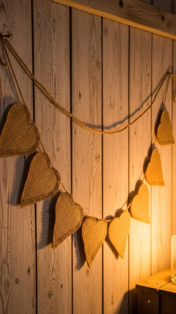 Burlap Love Flag Banner