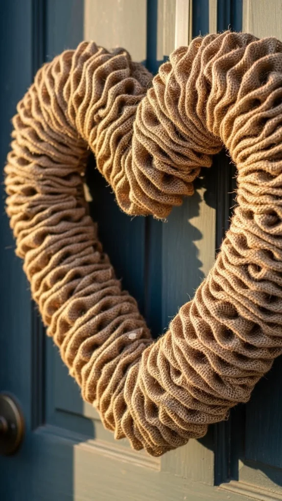 Burlap Ribbon Heart