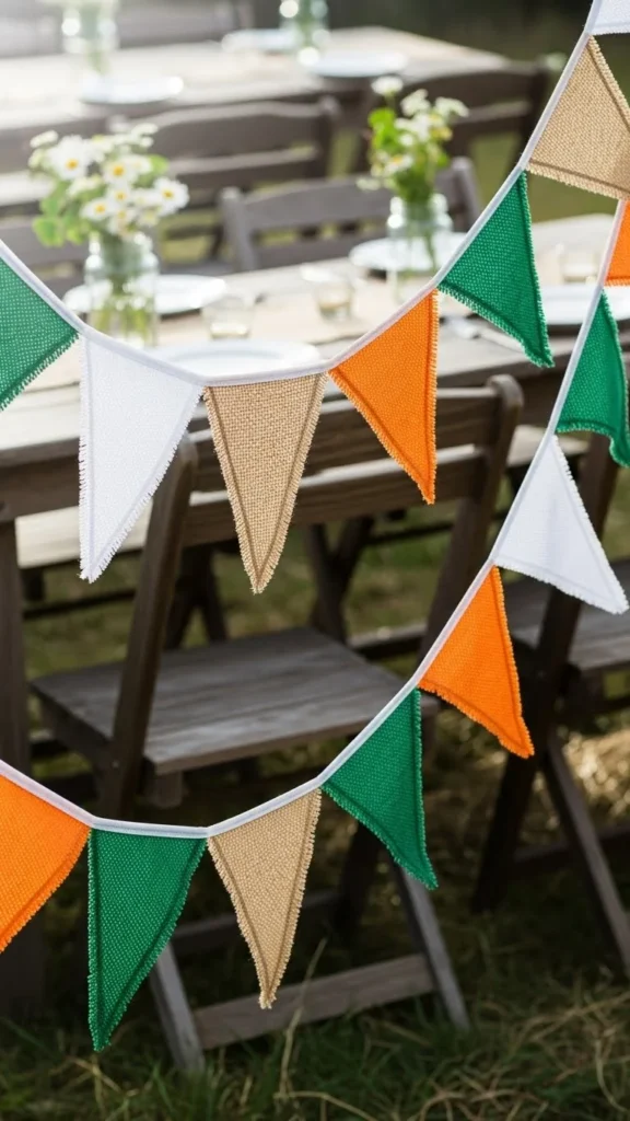 Burlap and Fabric Mix Bunting
