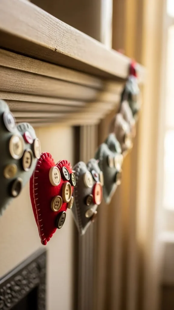Button Accent Heart Garland