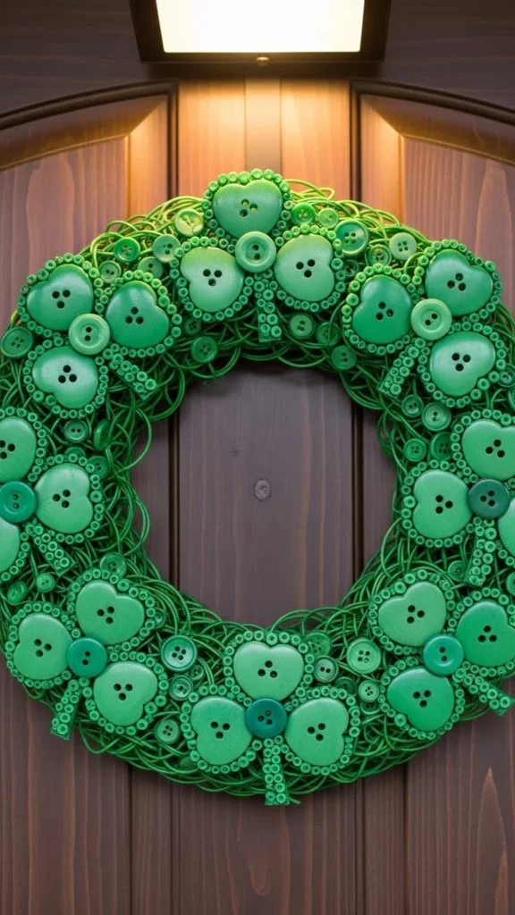 Button Shamrock Wreath