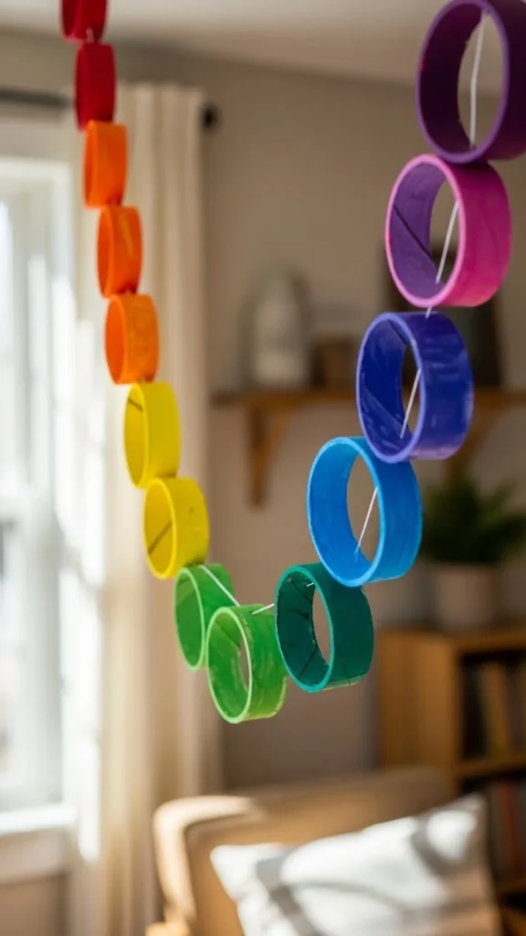 Cardboard Tube Rainbow Garland