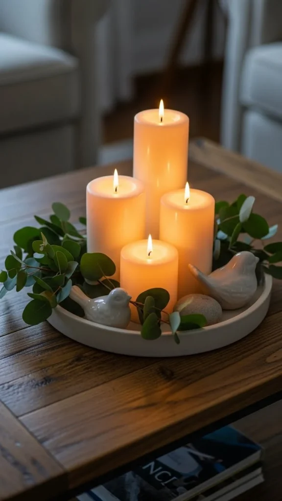 Ceramic Candle Tray Set