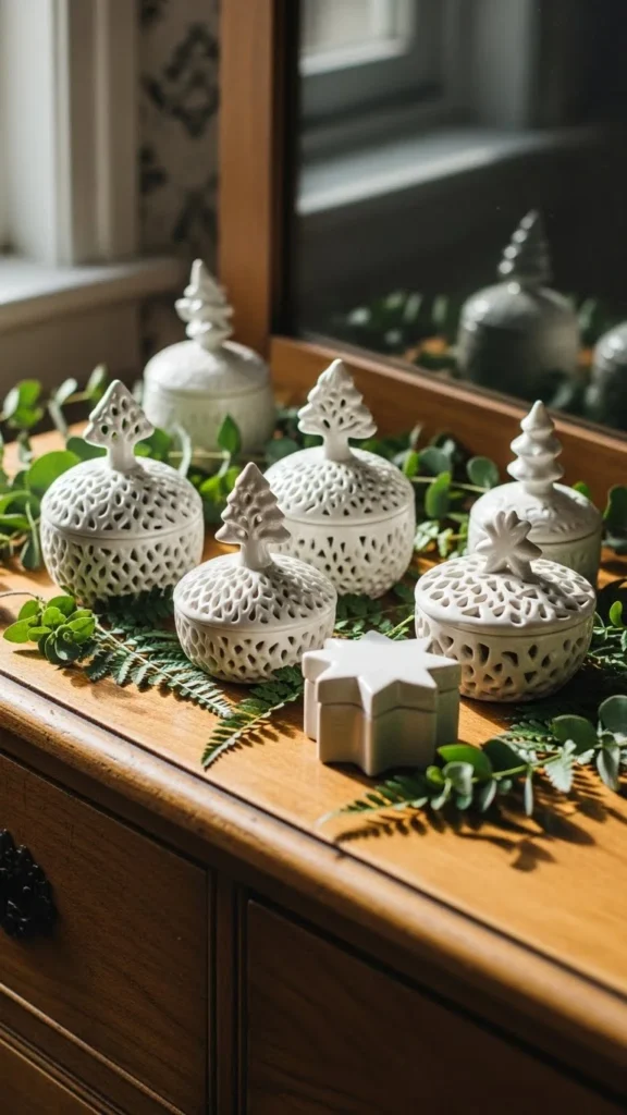 Ceramic Christmas Trinket Boxes