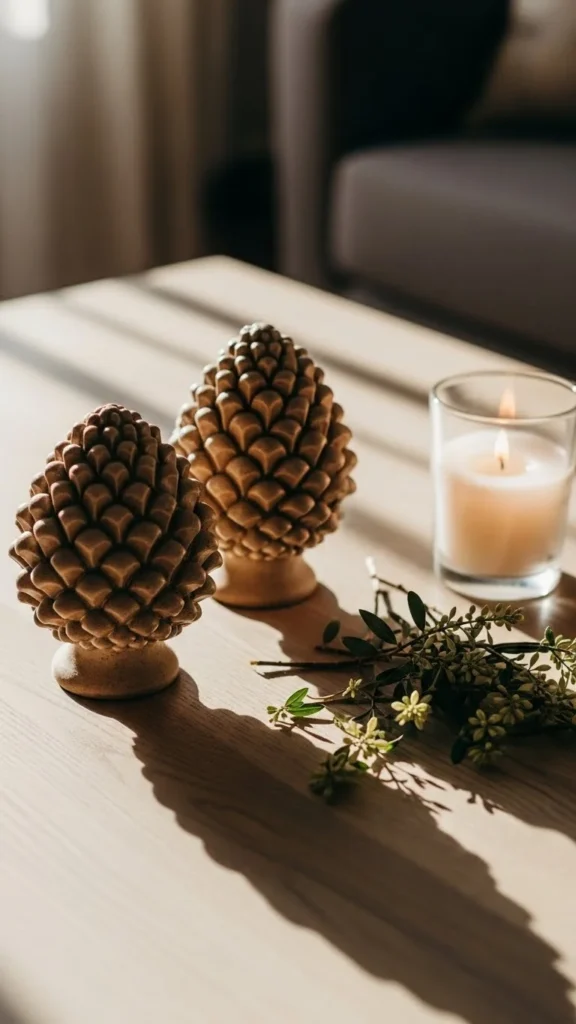 Ceramic Pinecone Figurines