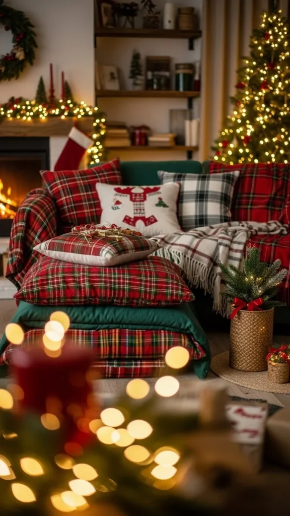 Christmas plaid decor
