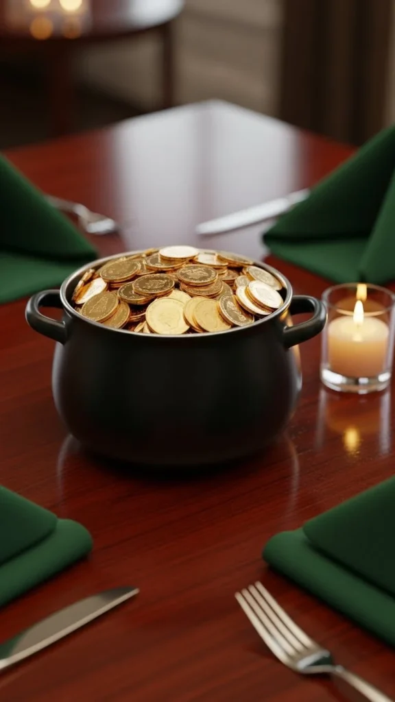 Classic Black Pot with Metallic Coin Fill