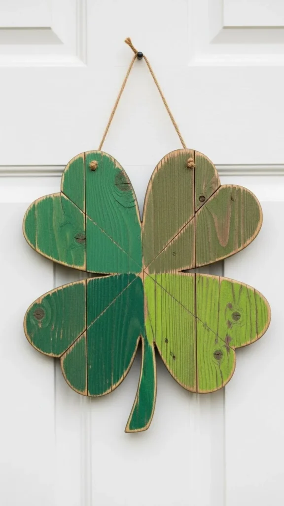 Classic Wooden Four-Leaf Clover