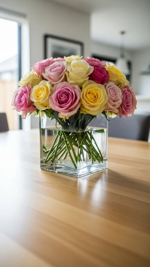 Compact Rose Cube Vase