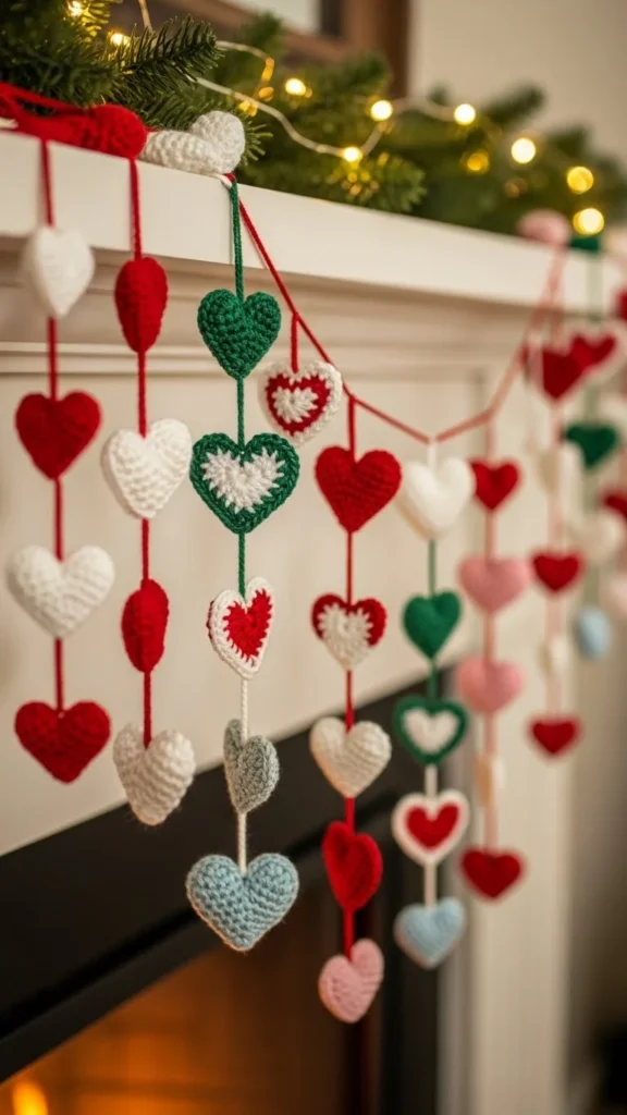 Crochet Heart Garland