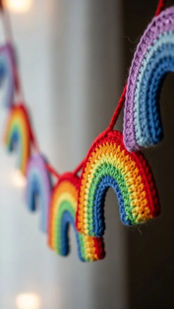 Crochet Rainbow Garland