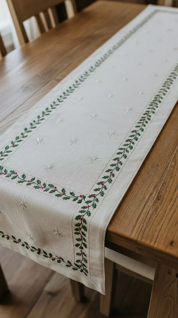 Embroidered Table Runner Border