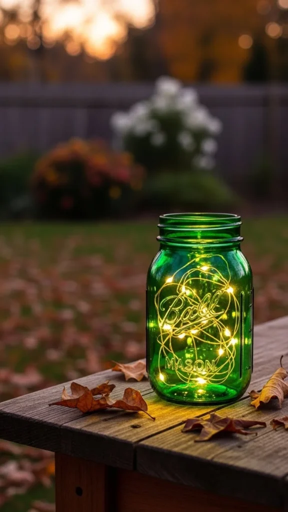 Emerald Fairy Light Jar