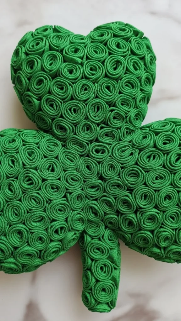 Fabric Rosette Shamrock Wreath