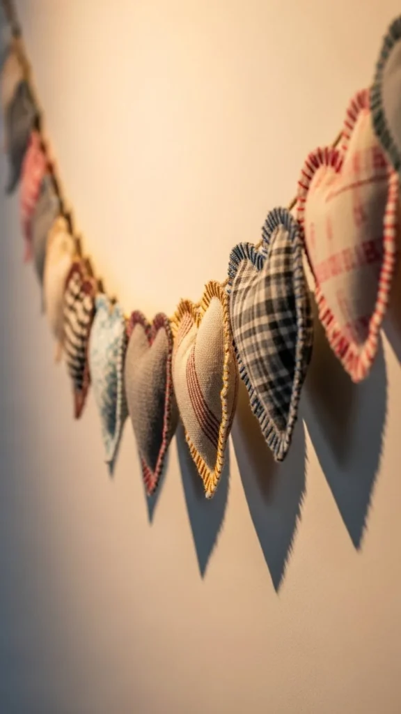 Fabric Scrap Heart Banner