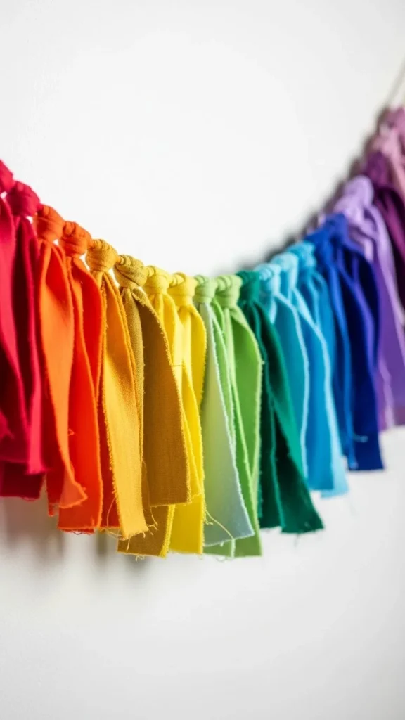 Fabric Scrap Rainbow Garland