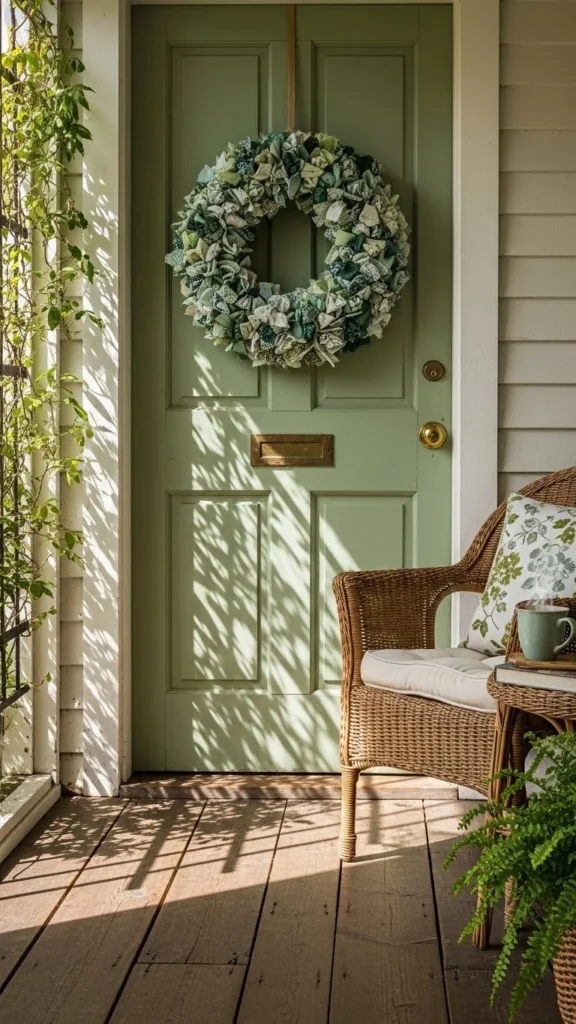 Fabric Scrap Shamrock Wreath