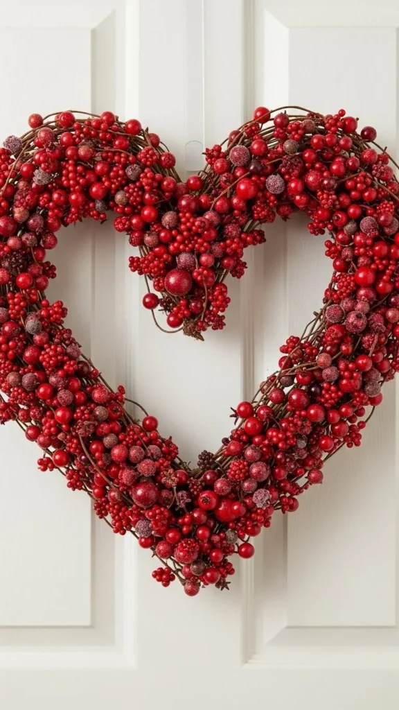 Faux Berry Heart Wreath