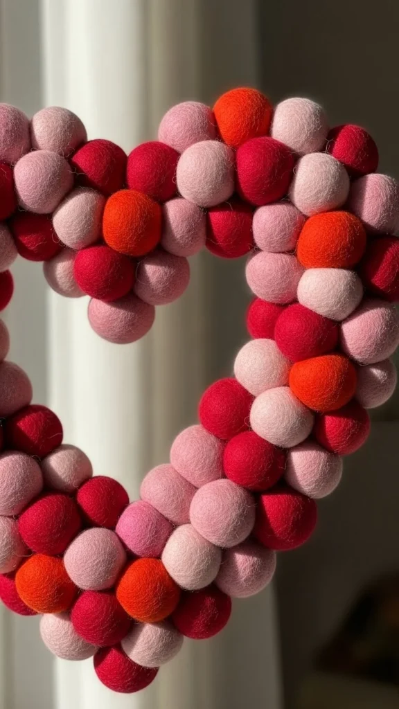 Felt Ball Heart Wreath