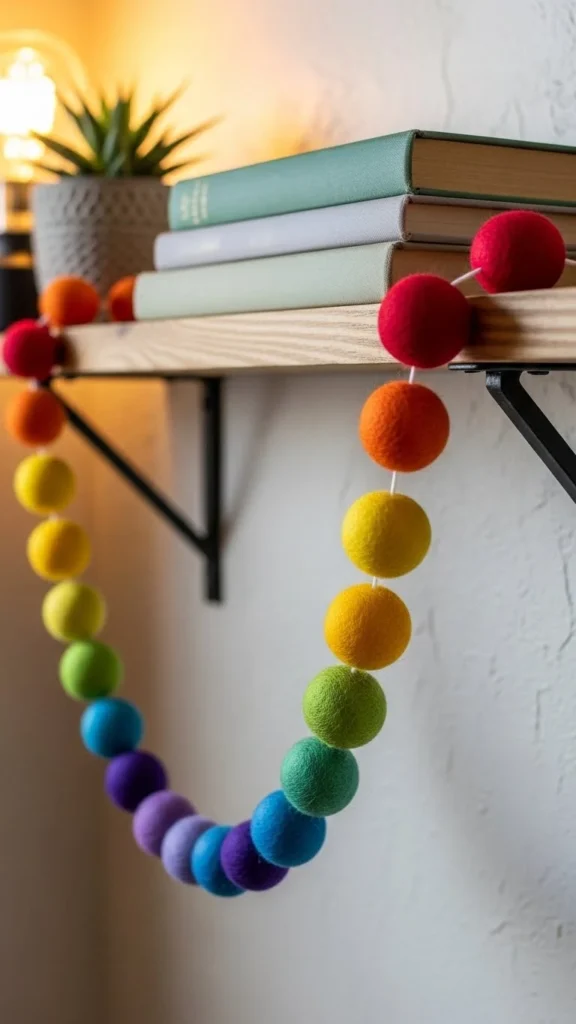 Felt Ball Rainbow Garland
