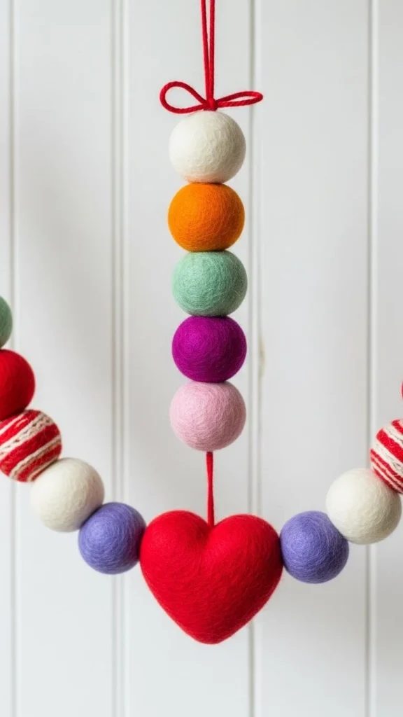Felt Ball and Heart Garland