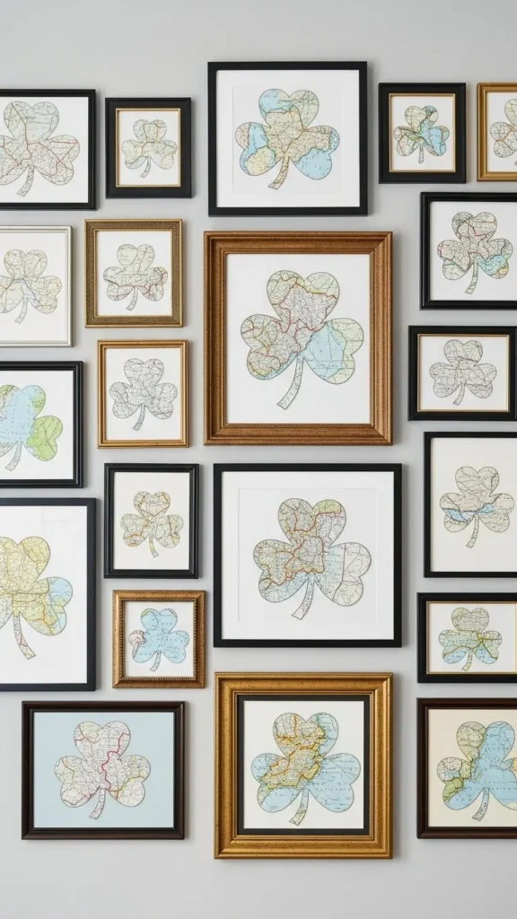 Framed Map Shamrocks