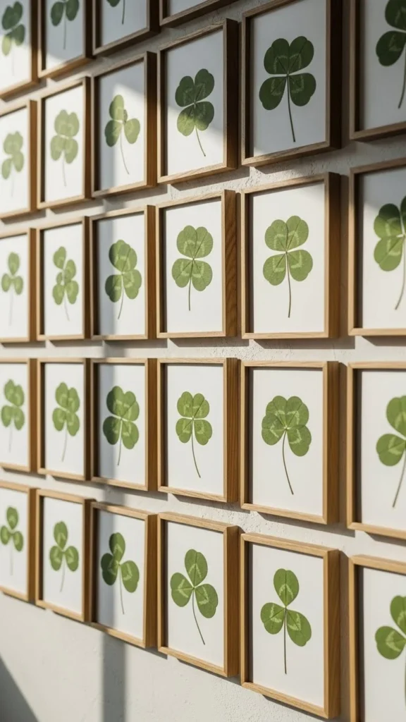 Framed Pressed Clover Art