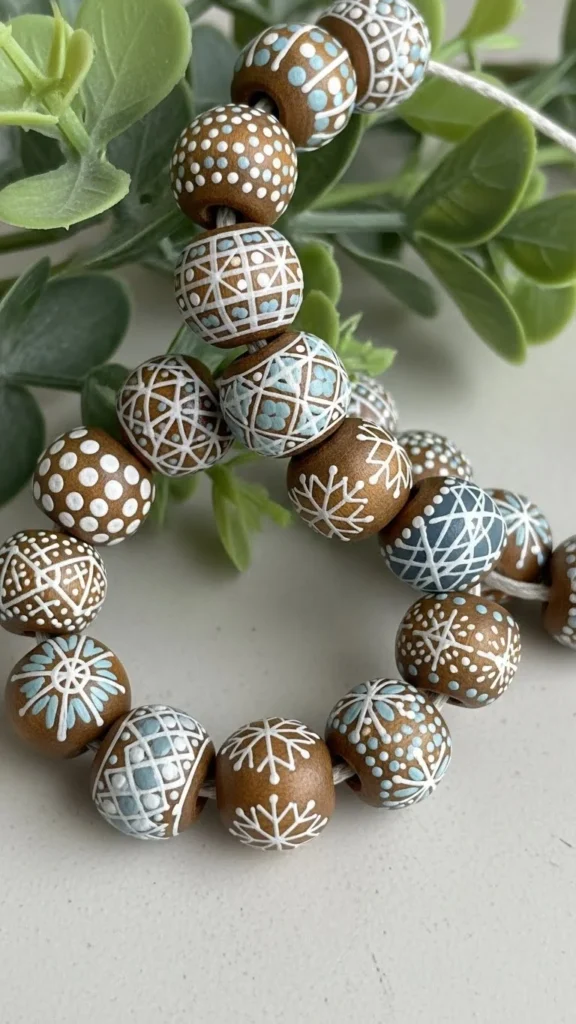 Garland With Painted Pattern Beads