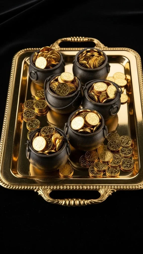 Gold Tray with Mini Pots