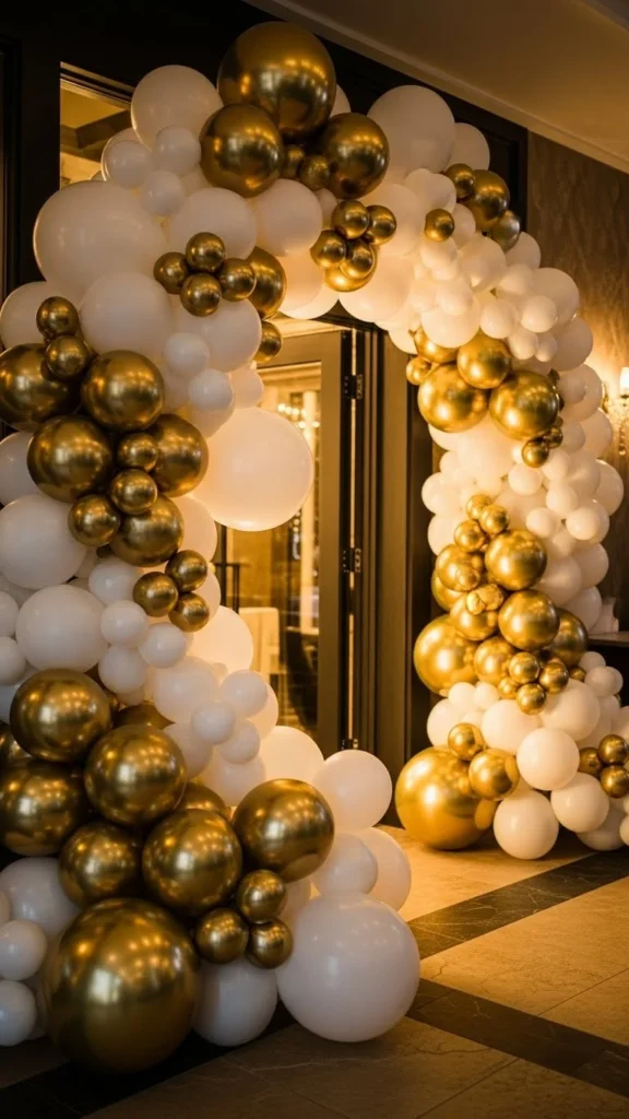 Gold and White Celebration Arch